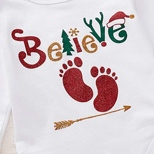 Mayunn 3-Pieces Infant Baby Girls Christmas Letter Romper+Plaid Suspender Skirts+Headbands Outfits Sets Clothes (3Months-3Years) - Thumbnail 5