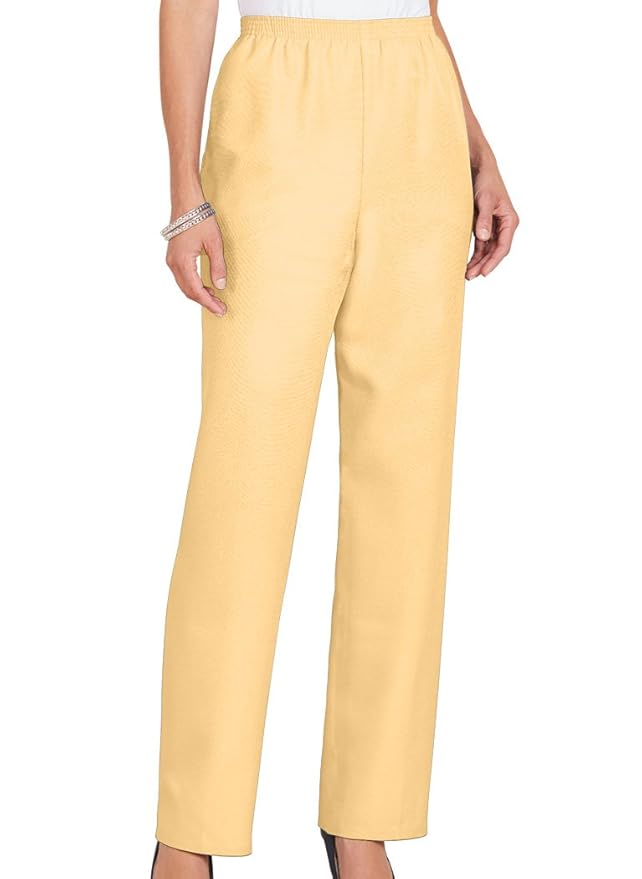 Alfred Dunner Pants Soft Yellow 20 Women Petite Clothing