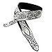 Walker & Williams SF-03 White & Black Textured Snake Pattern Guitar Strap with Snakehead