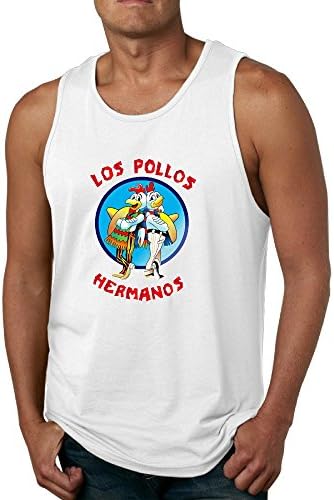 ULIKETEES Mens Breaking Bad's Los Pollos Hermanos Tank Top/Vest/Sleeveless White