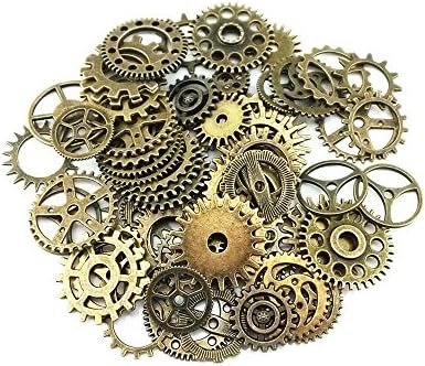 Youbedo 100 Gram Assorted Antique Steampunk Gears DIY Jewelry Making Accessory  Charms Pendant Clock Watch Wheel Gear for Crafting