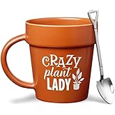VELENTI Plant Pot Mug - Plant Lover Mug with Metallic Shovel Ornament - Fancy Gifts for Women, Men - Birthday Gift, Mother's Day, Christmas