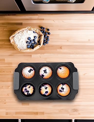 IKO Pure Diamond Ceramic Non Stick Bakeware (Black, Cup Muffin