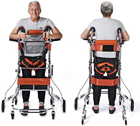 PNYGJZXQ Walker Double Armpit Support Walking Frame with Handbrake Brake and Height Width Adjustment, with 8 Round Wheels for Lower Limb Rehabilitation Training (Color : Male cushion)