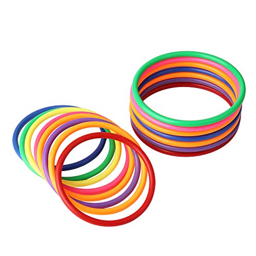 HRLORKC Plastic Ring Toss Game Set Rings for Ring Toss for Kids Outdoor Games Plastic Carnival Rings Carnival Games for Carnival Party and Parent-Child Games (24 pcs)