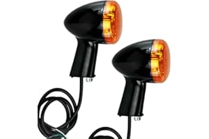 MACHSWON Rear Motorcycle Turn Signal Lights Indicators Amber + Red Light (Black Housing Amber Lens), 1992-2021 Compatible wit