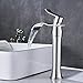Senlesen Waterfall Spout Single Handle Bathroom Sink Vessel Faucet Mixer Tap Lavatory Faucets Tall Body Brushed Nickel