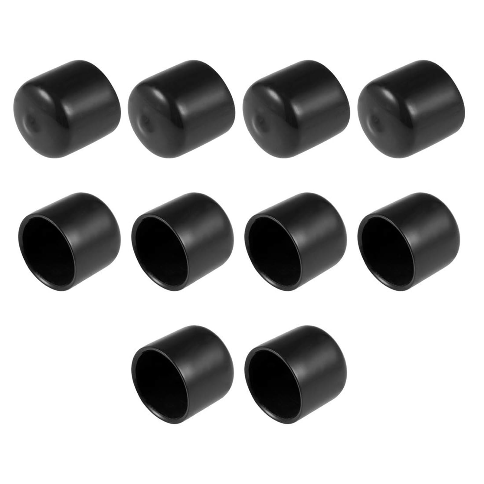TA-VIGOR 10Pcs Rubber End Caps, 22mm ID Round Flexible Screw End Caps Thread Protectors, Black Vinyl Bolt Covers Rubber Covers for Screws, Tubes, Cables, Wires, etc