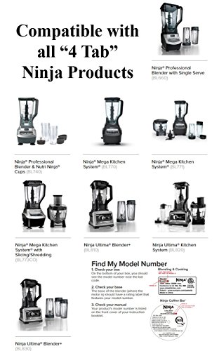 Ninja Blender 16 ounce Cup - With Sip and Seal Lids -Value Two Pack; Compatible Models Listed Below