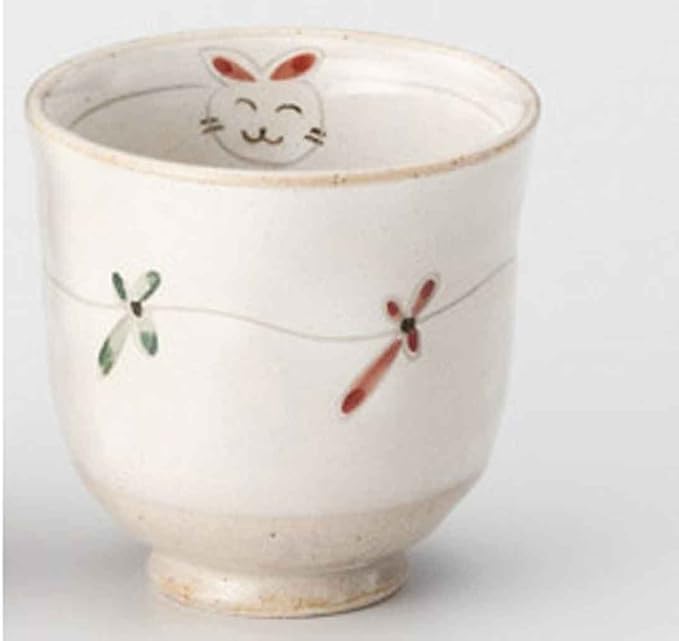 Kawaii 3inch Set of 2 Japanese Tea Cups White Ceramic Made