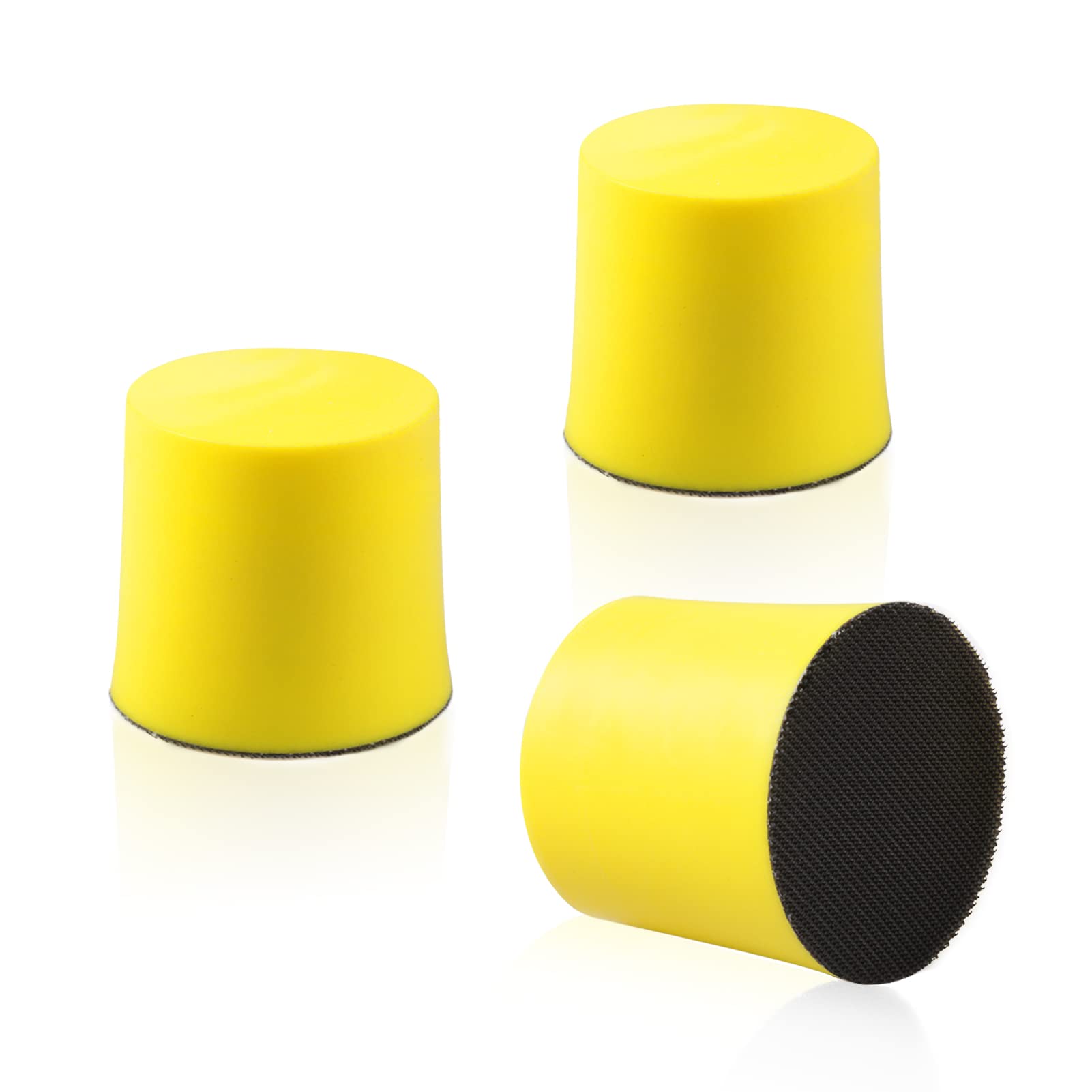 SPEEDWOX 3 Pack 2" Hand Sanding Blocks Hook and Loop Sanding Pad Hook Backing Plate for Wood Furniture Restoration Polishing Home and Car (Yellow)