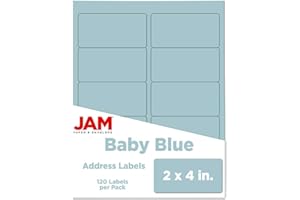 JAM PAPER Shipping Address Labels - Standard Mailing - 2 x 4 - Baby Blue - 120/Pack