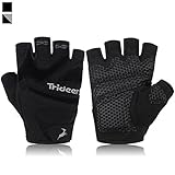 Trideer Ultralight Weight Lifting Gloves with Anti-slip 3-Piece Silica Gel Grip & Adjustable Velcro Strap, Gym Gloves for Workout, Fitness, Cross Training (Black, L (Fits 7.9-8.6 Inches))