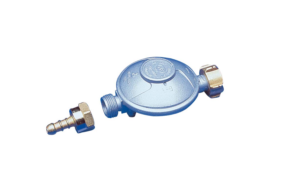 Dipra 11546 Safety Gas Regulator, Butane Gas with Nipple Connection, Bottle Nut, NF Certification