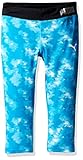 PUMA Little Girls' Athletic Capri Leggings, Blue Atoll, 4