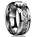 ERAWAN New Silver Celtic Dragon Titanium Stainless Steel Men's Wedding Band Rings EW sakcharn (Size 9)