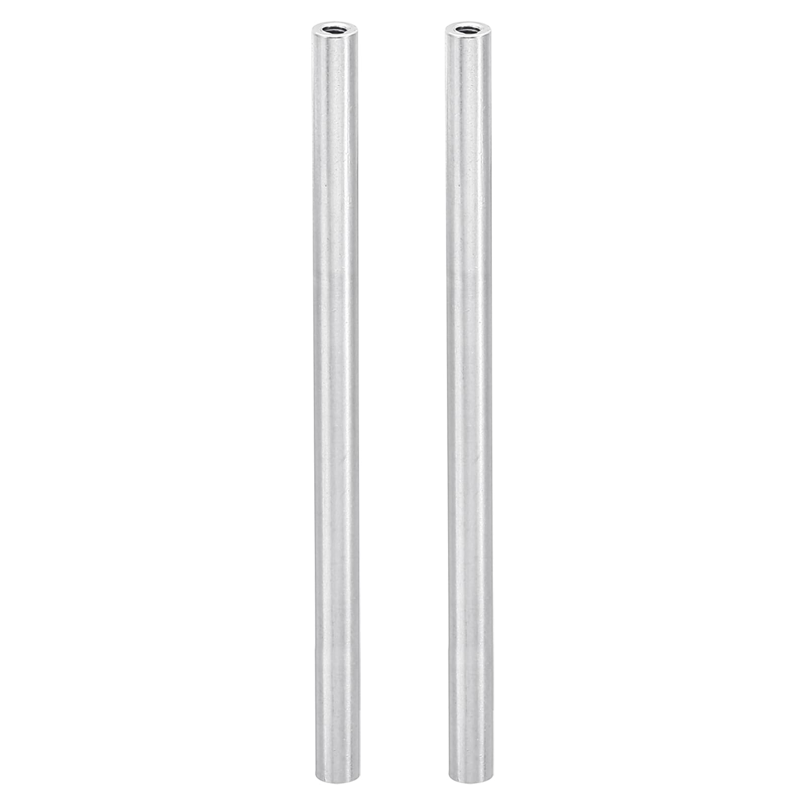 PATIKIL 2pcs M3 Metal Threaded Standoff Spacer Nuts, Round Aluminum Spacers Female Coupling Screws, 1/8" ID x 3/16" OD, Silver 3x5x100mm — image 1