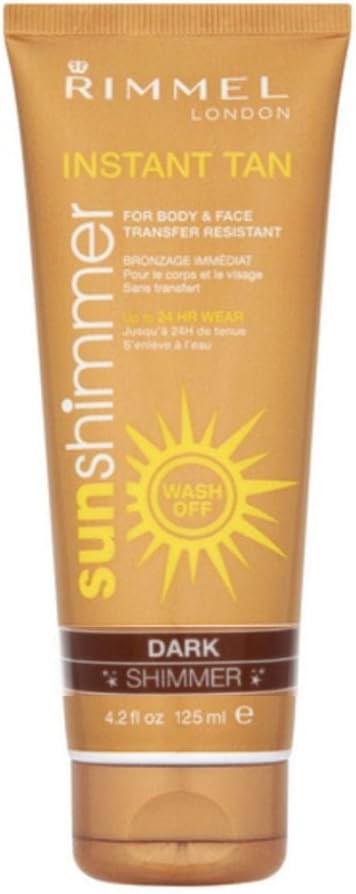 Rimmel London Sunshimmer Instant Tan Dark Shimmer 125ml Washable Transfer
