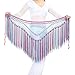 ZLTdream Women's Belly Dance Two-colors Argentina Triangle Short Tassels Hip Scarf