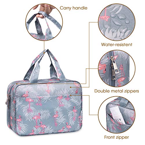 Large Hanging Toiletry Bag Travel Makeup Bag Cosmetic Organizer for Women and Girls (Flamingo) 2 Large Hanging Toiletry Bag Travel Makeup Bag Cosmetic Organizer for Women and Girls (Flamingo)