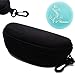 Rimobul Classic Semi-Hard Sunglasses Eyeglasses Zippered Case w/Carabiner Hook- Black