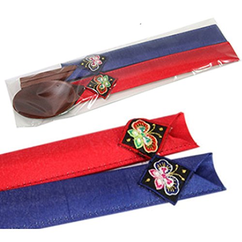 Wooden Spoons Chopsticks CutleryGift Set with Korean Traditional Lucky pouch