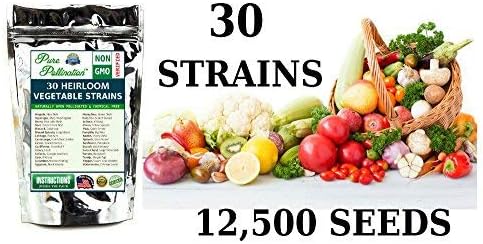 12,500 Seed 30 Vegetable/Fruit Variety Garden Pack Emergency Survival Kit Food