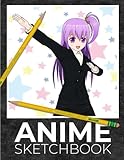 Anime Sketchbook: Manga Sketchbook for Artists, Anime Girl 7, 100 pages Blank Comic Book, 8.5x11 (Vo by 