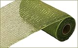 10 inch x 30 feet Deco Poly Mesh Ribbon - Value Mesh (Moss/Apple, Lime Foil)