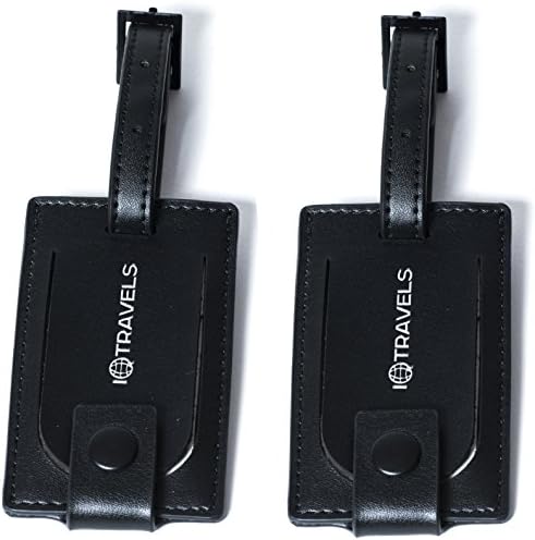 IQTRAVELS Soft Leather Luggage ID Name Tags Set of 2, NEVER LOSE YOUR BAG+BONUSES