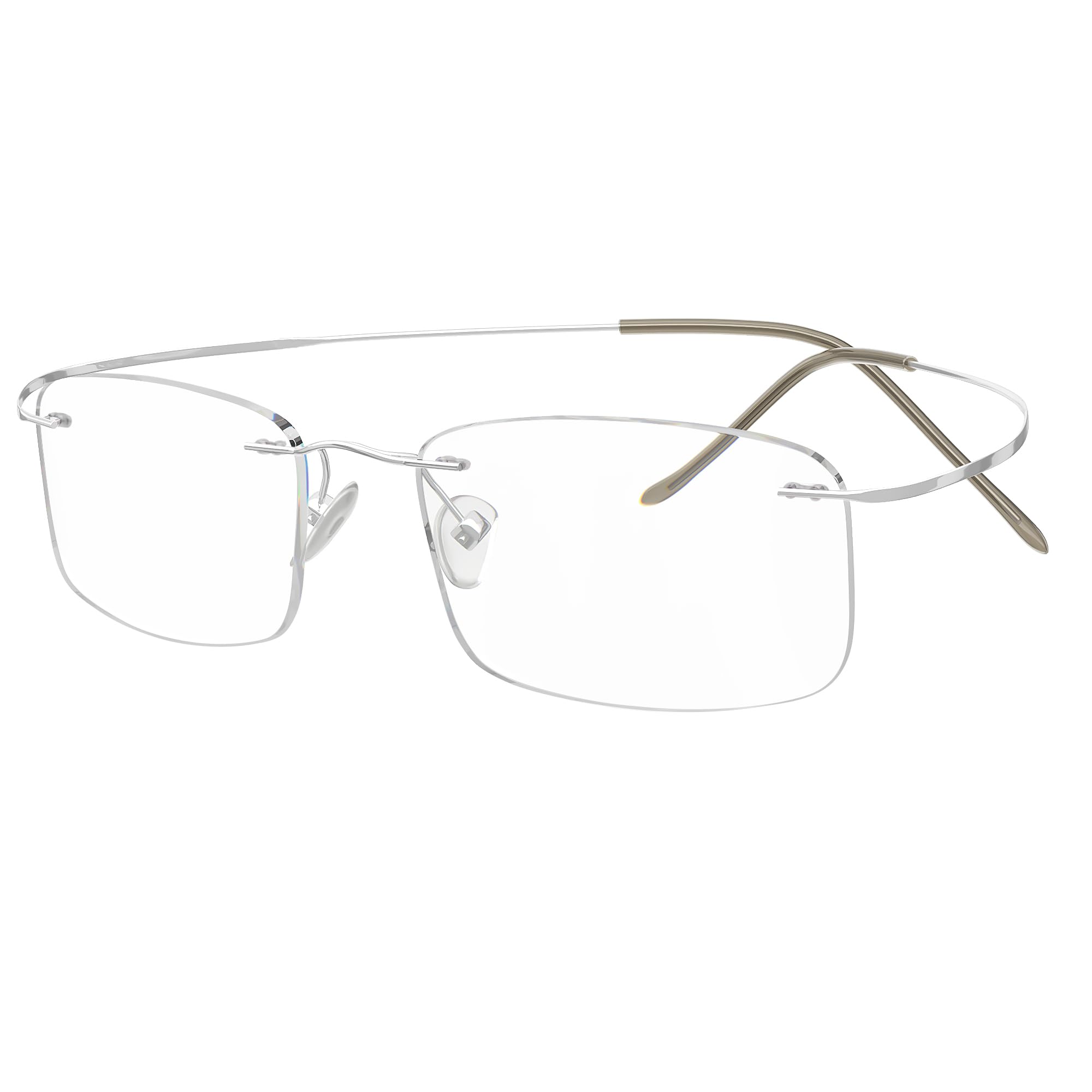 Eyekepper Titanium Rimless Reading Glasses Readers Men Women Silver +1.5