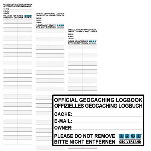 GEO-VERSAND Unisex - Adults 10 Geocaching Log Strips/Logbooks, White, 6cm x 28cm