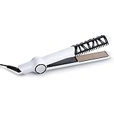 InStyler CERASILK 1" White Ceramic Hair Straightener - For All Hair Types - Beveled Edges, Heat Protectant, Customizable Settings, Reduces Damage - Hair Straightener