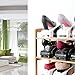 Darius Shoe Slots Space Saver Adjustable Closet Organizer,Double Storage Rack Holder, Set of 4 Black
