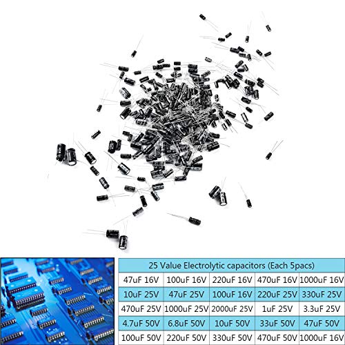 24Value 500pcs Electrolytic Capacitor Assortment Box Kit Range 0.1uF－1000uF - Thumbnail 3