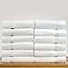 Bare Cotton Luxury Hotel & Spa Towel 100% Genuine Turkish Wash Cloths Dobby Border, White, Set of 12