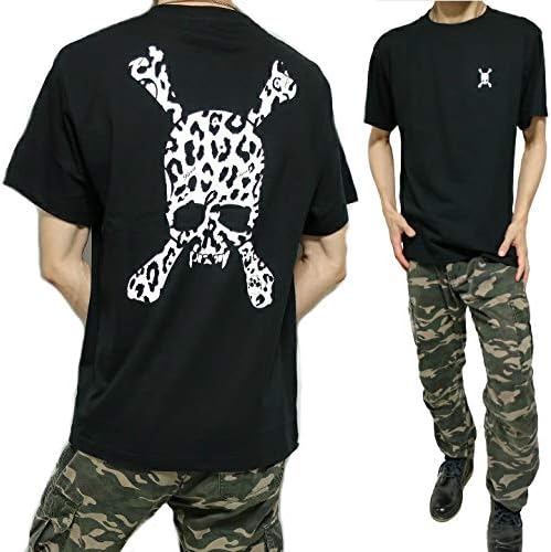 Amazon Roen ロエン メンズ 服 Tシャツ 芸能人 半袖 ドクロ スカル レオパード 豹柄 Leopard Skull ブラック Roa 006 Tシャツ カットソー 通販