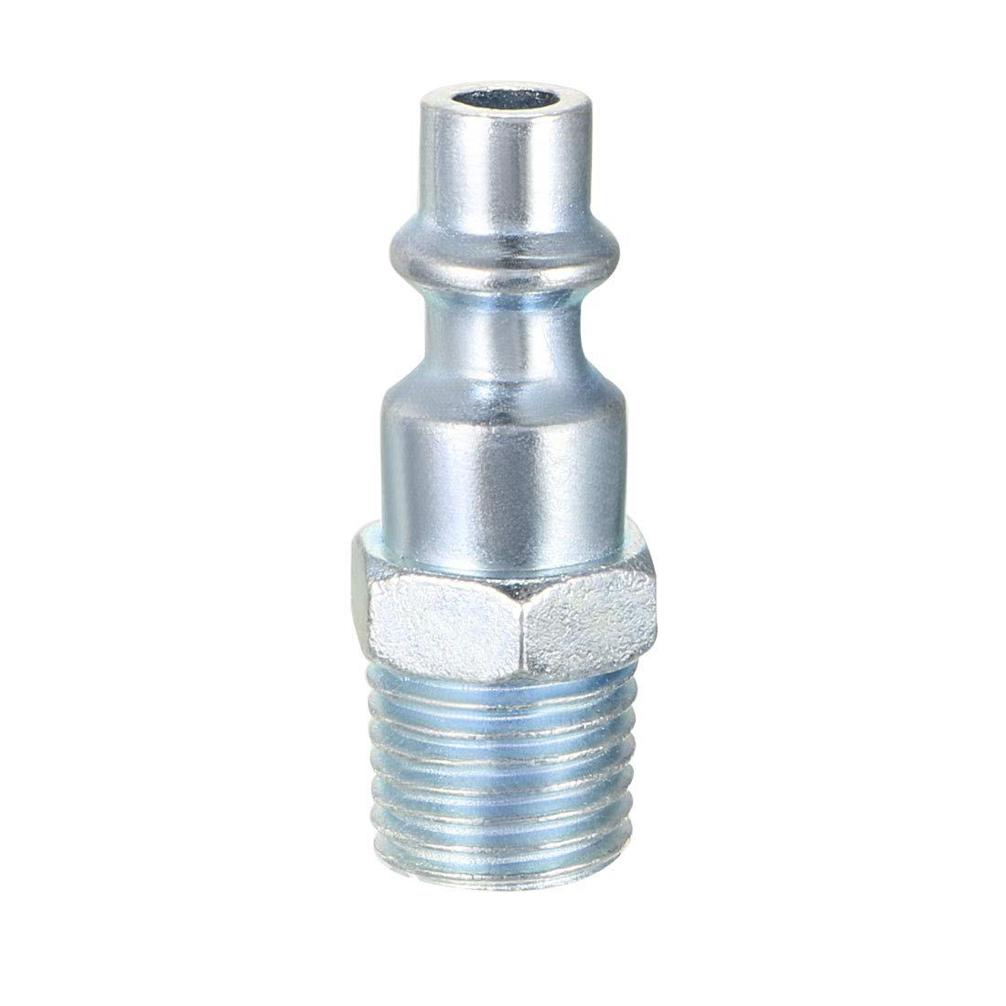 sourcing map High-Flow Plug, Quick Coupler Plug Air Hose Fitting Quick-Connect Fitting, 1/4" NPT Male Plug 2pcs