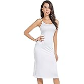 MANCYFIT Full Slip Dress for Women Spaghetti Strap Under Cami Slit Soft Sleeveless Nightgowns