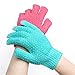 2 pairs of Hydro Exfoliating Gloves with BONUS shower hook - bath gloves, scrub gloves for men and women in two colors