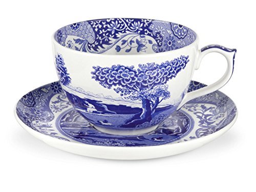 Blue Italian 20 oz. Jumbo Cup and Saucer by Spode