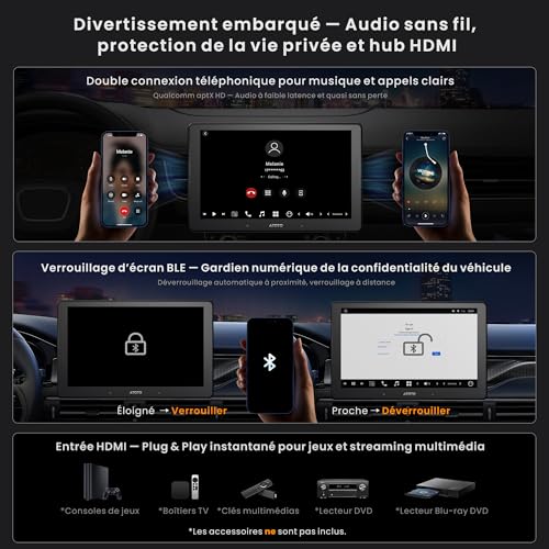 [9 Inch QLED] ATOTOZONE Dab Car Radio Android 2 Din, Wireless Carplay & Android Auto, 7.1.2 CH Audio, 8G+128G, 4G LTE, HDMI Input, AI Agent & AI Vision, Remote LiveView & Remote Alarm Clock, X10DG209E