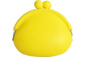 JALOPINK Coin Purse for Women – Silicone Small Coin Pouch with Kiss Lock for Coins, Keys, Lipstick, and Earphones – Mini Cute Change Purse, Coin Purse & Pouch for Daily Life, Cars, Travel, Party (Yellow)