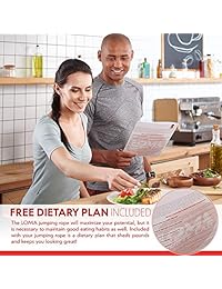 Loma Premium - Cuerda de salto pesada   cuerda de velocidad de la mejor bóxer activo del mundo Lomachenko   Kit de entrenamiento de cuerda de salto superior   Ideal Crossfit Jump Rope   Bonus: Video Lessons Meal Plan