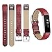 For Fitbit Alta Bands, Genuine Leather Replacement Bands for Fitbit Alta and Fitbit Alta HR #B Red