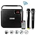 30W MAONO Wireless PA system with Two Wireless Handheld Microphones Karaoke Machine, FM Radio/AUX-IN Mode/USB Input/TF Card/Remote Control/LED Bar for Adults Kids (Black)