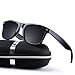 Sunglasses for Men Vintage Polarized Sun Glasses Fashion Shades WP1001 (Bright/Black)