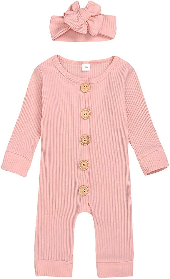 button romper baby