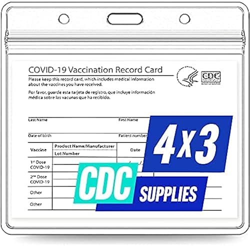 Zippered Card Protector 4-Pack Clear Vaccine Card Holders / ID Badge  Protectors - 4" X 3" Vinyl Sleeves With Zipper, Waterproof Fishing License  Holder Waterproof