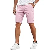 GINGTTO Mens Slim Fit Shorts 9" Inseam Stretch Chino Shorts